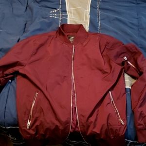 Wine Red Windbreaker bomber jacket